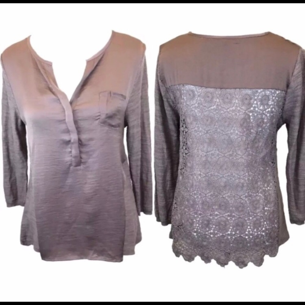 Anthropologie Knitted & Knotted Bronze Brown Top S
